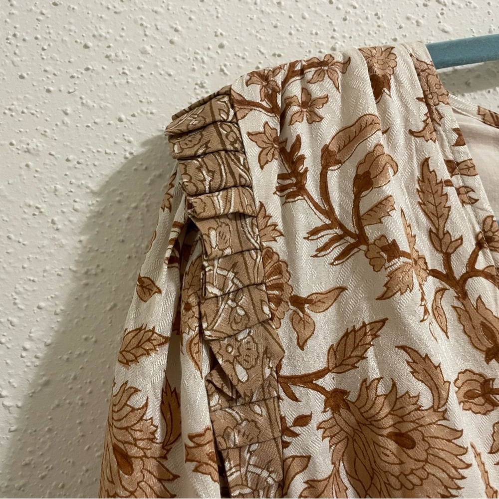 Cleobella Victoria Mini Dress NWT V Neck Tan Wrap Dress - Picture 4 of 15